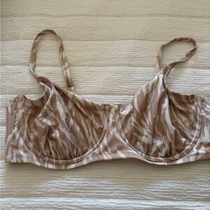Wild Fable Beige Zebra Print Bikini Top